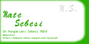 mate sebesi business card